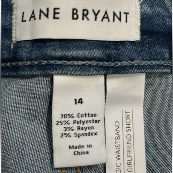 Lane Bryant Jean Midrise Shorts White Applique Lace Detail NWT Size 14 - Picture 8 of 8